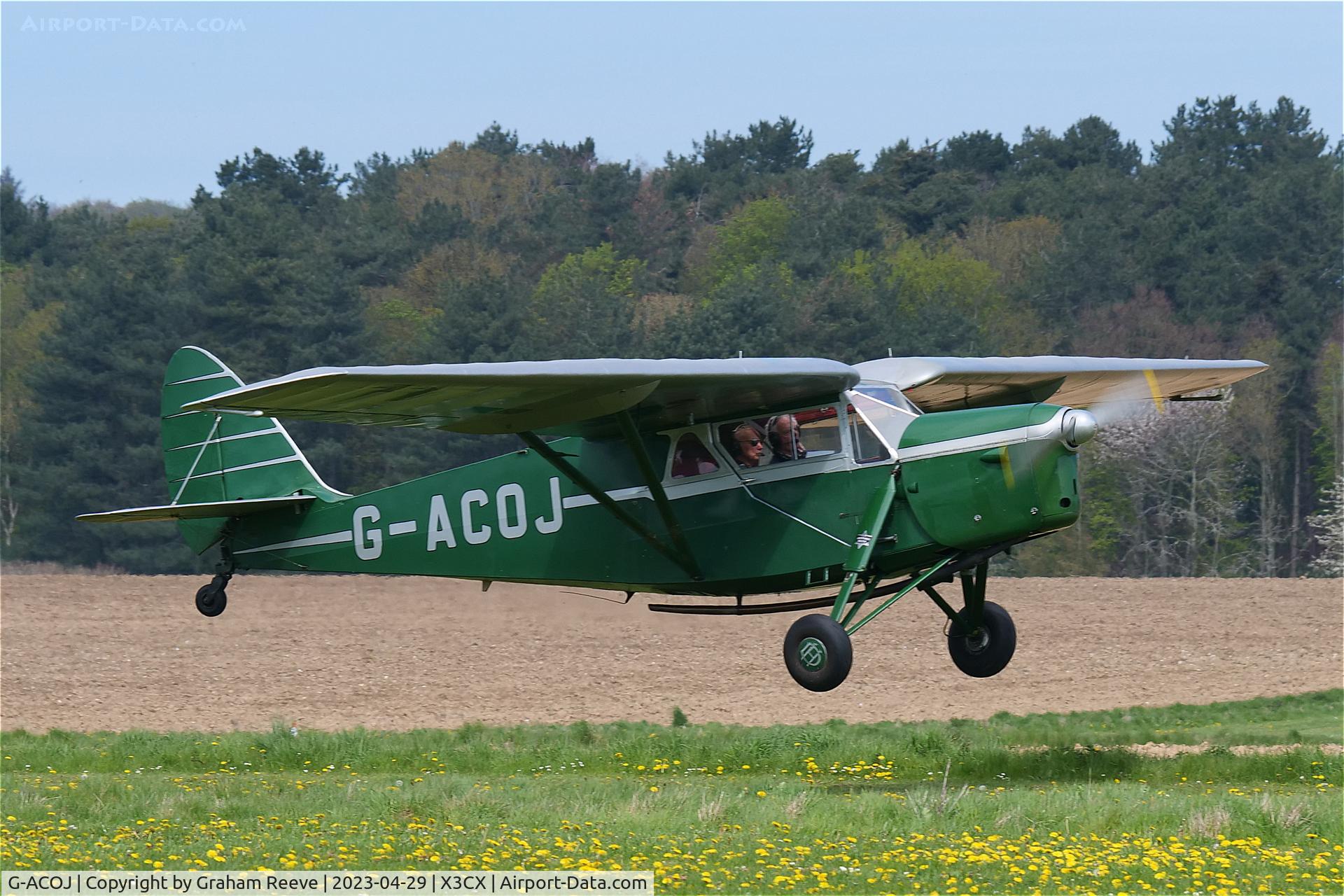 G-ACOJ, 1934 De Havilland DH.85 Leopard Moth C/N 7035, Departing from Northrepps.