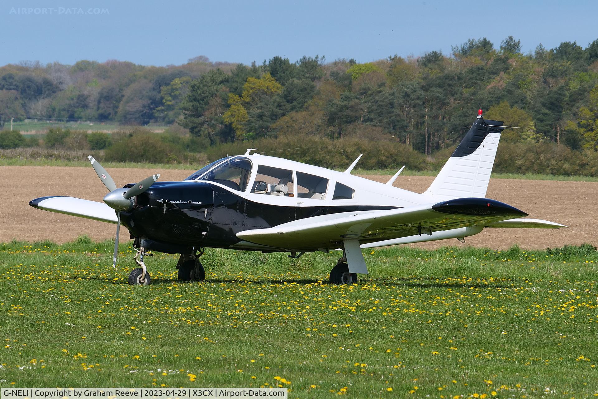 G-NELI, 1968 Piper PA-28R-180 Cherokee Arrow C/N 28R-31011, Parked at Northrepps.