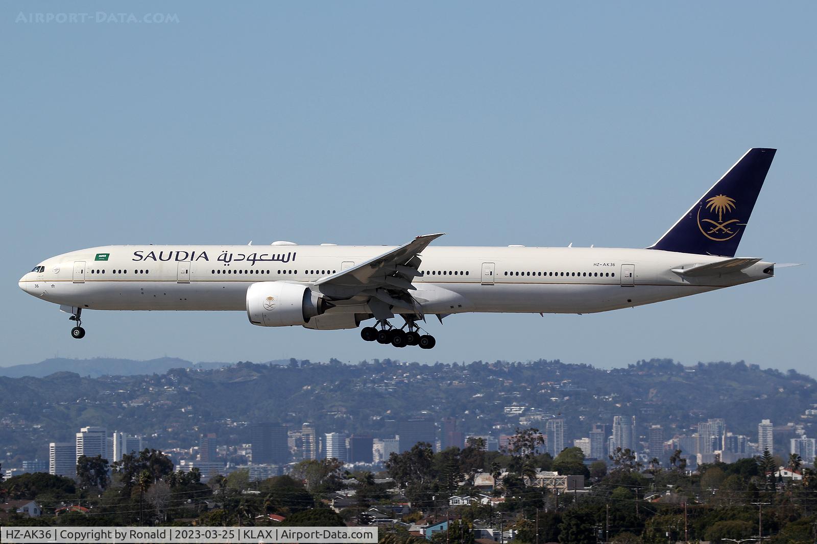 HZ-AK36, 2016 Boeing 777-3FG(ER) C/N 61599, at lax
