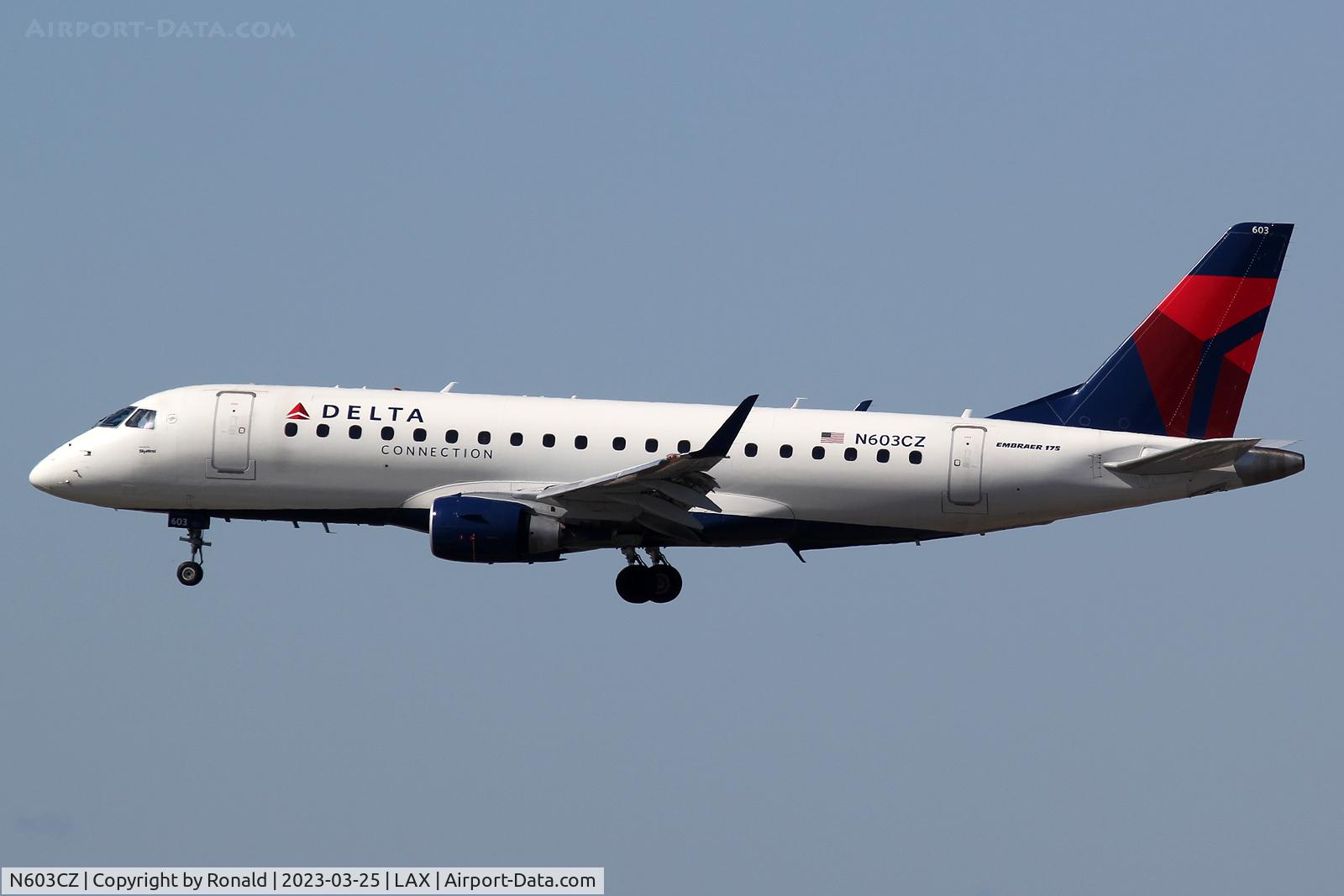 N603CZ, 2007 Embraer 175LR (ERJ-170-200LR) C/N 17000176, at lax