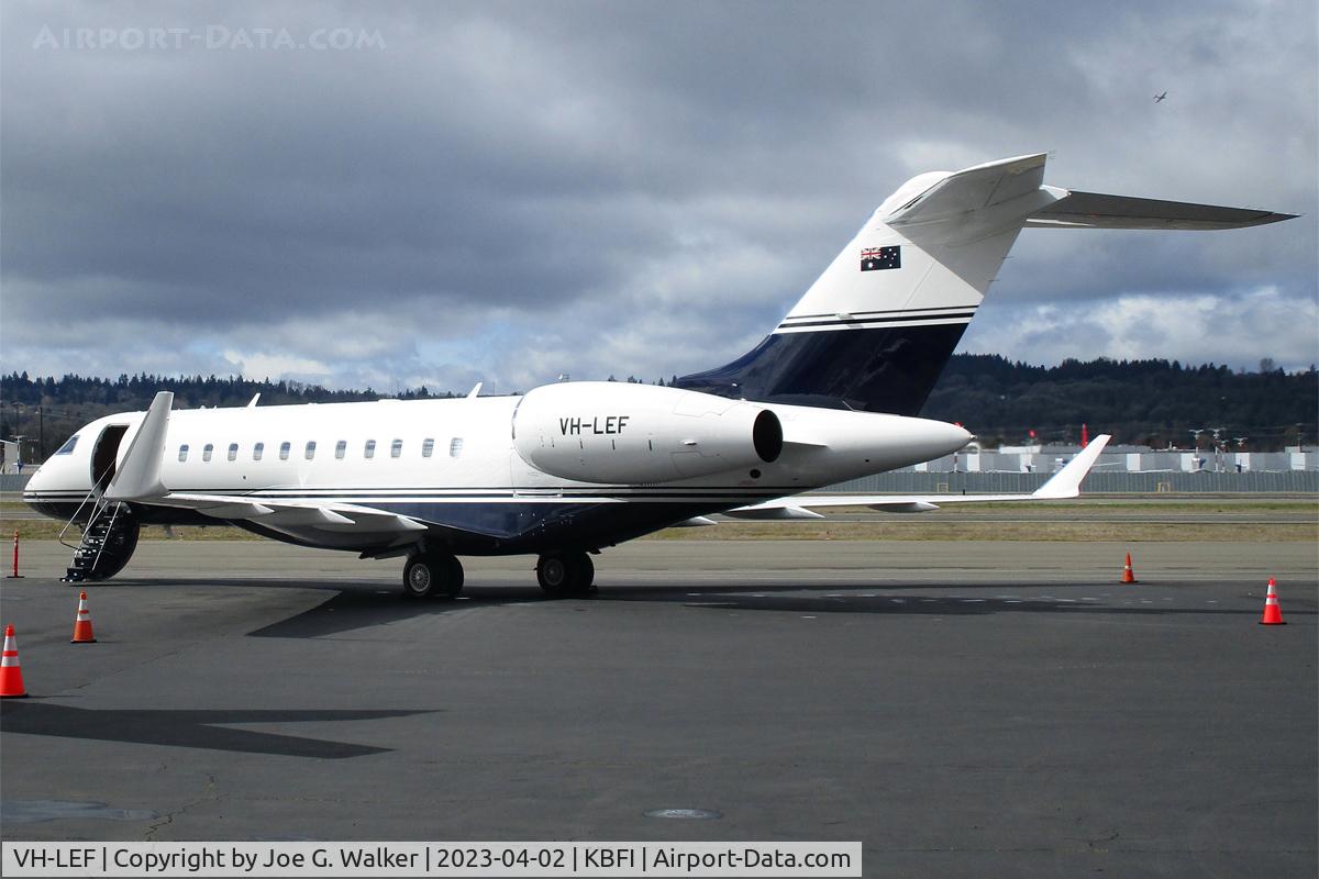 VH-LEF, 2023 Bombardier Global Express 6500 C/N 60081, Seen prior to its next departure leg to HNL was this brand new Global 6500. All other previous aircraft of this operator have used this registration.