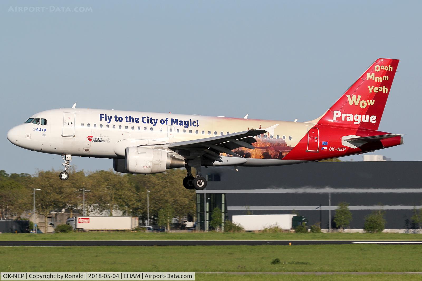 OK-NEP, 2008 Airbus A319-111 C/N 3660, at spl