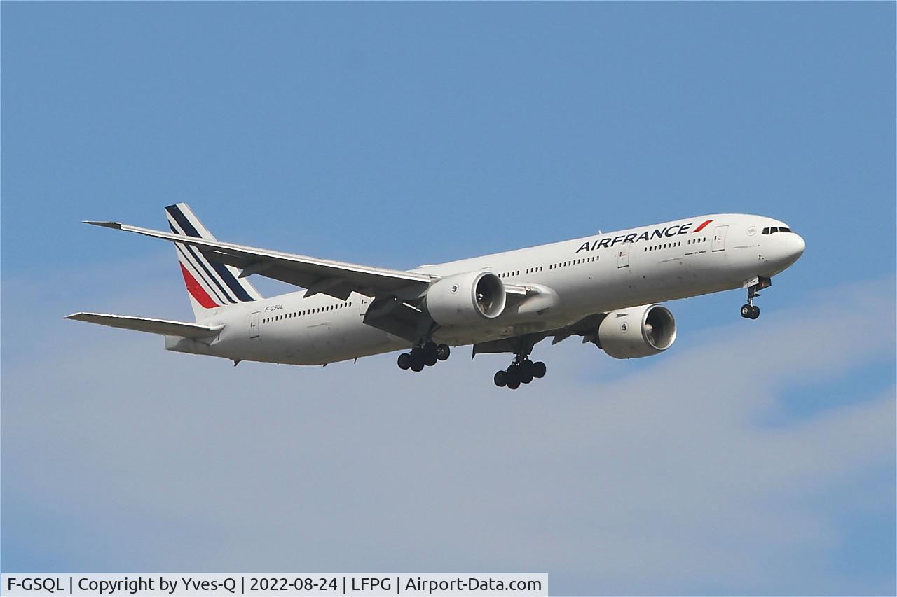 F-GSQL, 2006 Boeing 777-328/ER C/N 32853, Boeing 777-328ER, On final rwy 09L, Roissy Charles De Gaulle airport (LFPG-CDG)