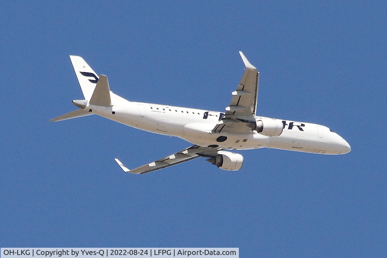 OH-LKG, 2007 Embraer 190LR (ERJ-190-100LR) C/N 19000079, Embraer 190LR, Climbing from rwy 09R, Roissy Charles De Gaulle airport (LFPG-CDG)