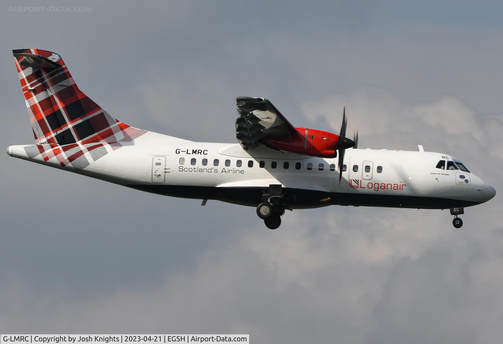 G-LMRC, 1996 ATR 42-500 C/N 480, Arriving at Norwich.