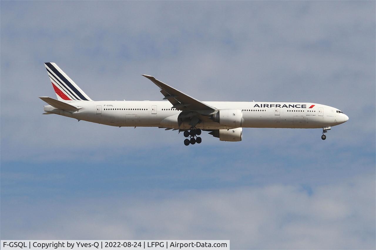 F-GSQL, 2006 Boeing 777-328/ER C/N 32853, Boeing 777-328ER, On final rwy 09L, Roissy Charles De Gaulle airport (LFPG-CDG)