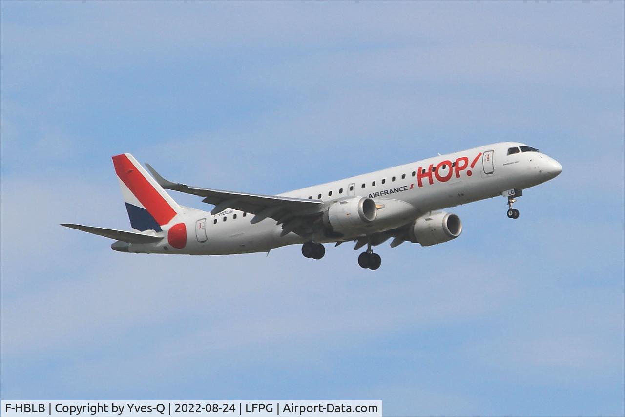 F-HBLB, 2007 Embraer 190LR (ERJ-190-100LR) C/N 19000060, Embraer 190LR, On final rwy 09L, Roissy Charles De Gaulle airport (LFPG-CDG)