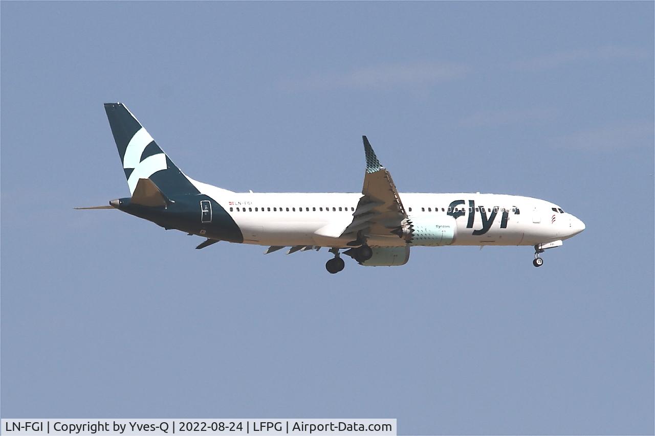 LN-FGI, 2022 Boeing 737-8 MAX C/N 65185, Boeing 737 MAX 8, On final rwy 09L, Roissy Charles De Gaulle airport (LFPG-CDG)