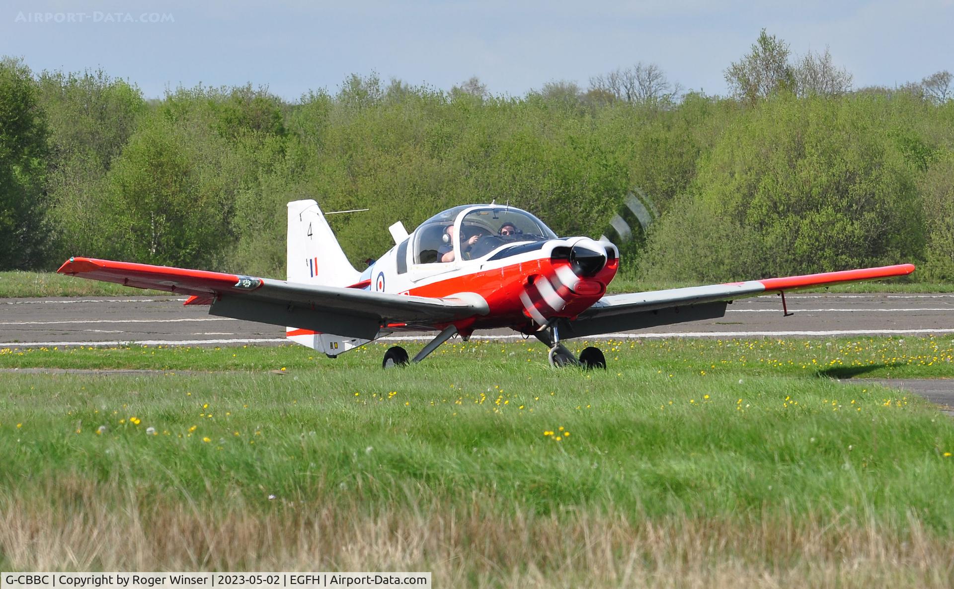 G-CBBC, 1973 Scottish Aviation Bulldog T.1 C/N BH120/201, Visiting ex-RAF Bulldog aircraft arriving.