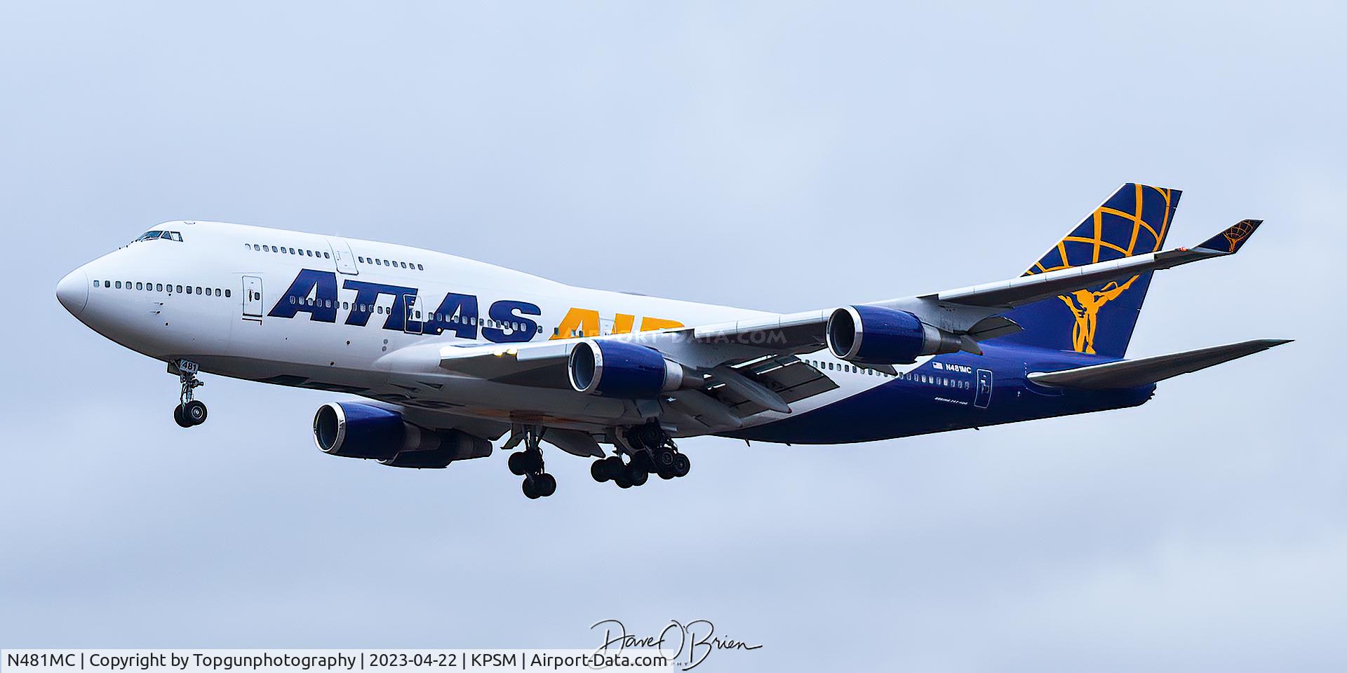 N481MC, 2001 Boeing 747-443 C/N 32339, Atlas Airlines stopping in for customs clearance and fuel