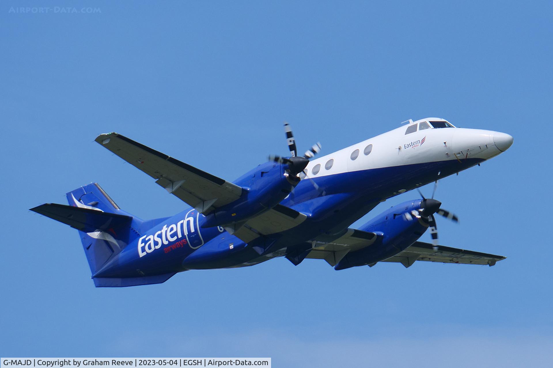 G-MAJD, 1992 British Aerospace Jetstream 41 C/N 41006, Departing from Norwich.