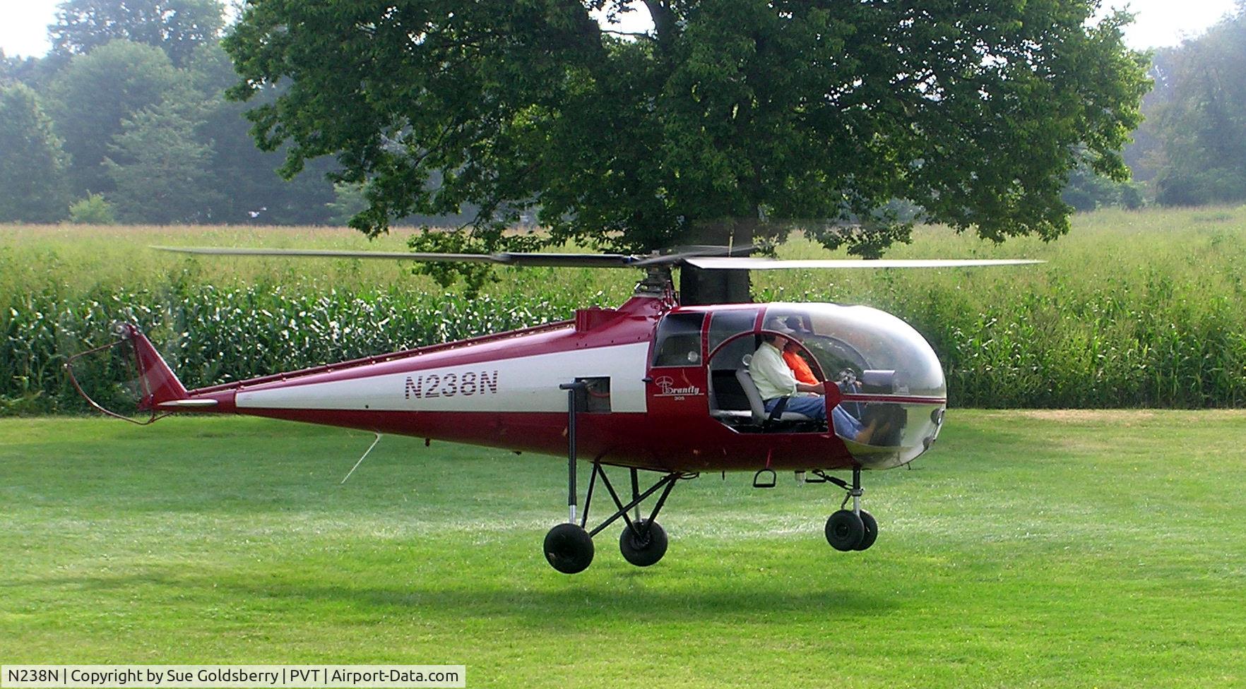 N238N, 1965 Brantly 305 C/N 1001, Gary Goldsberry hovering N238N in Monrovia, Indiana