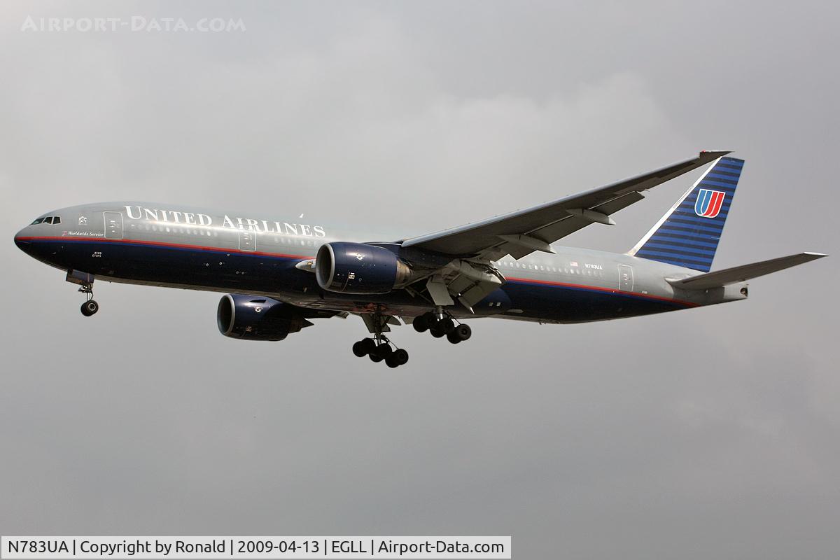 N783UA, 1997 Boeing 777-222/ER C/N 26950, at lhr