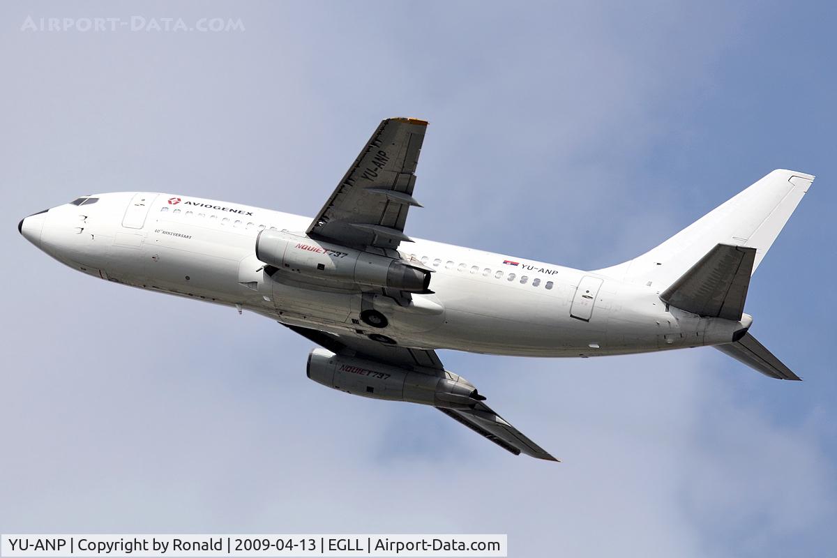 YU-ANP, 1987 Boeing 737-2K3 C/N 23912, at lhr