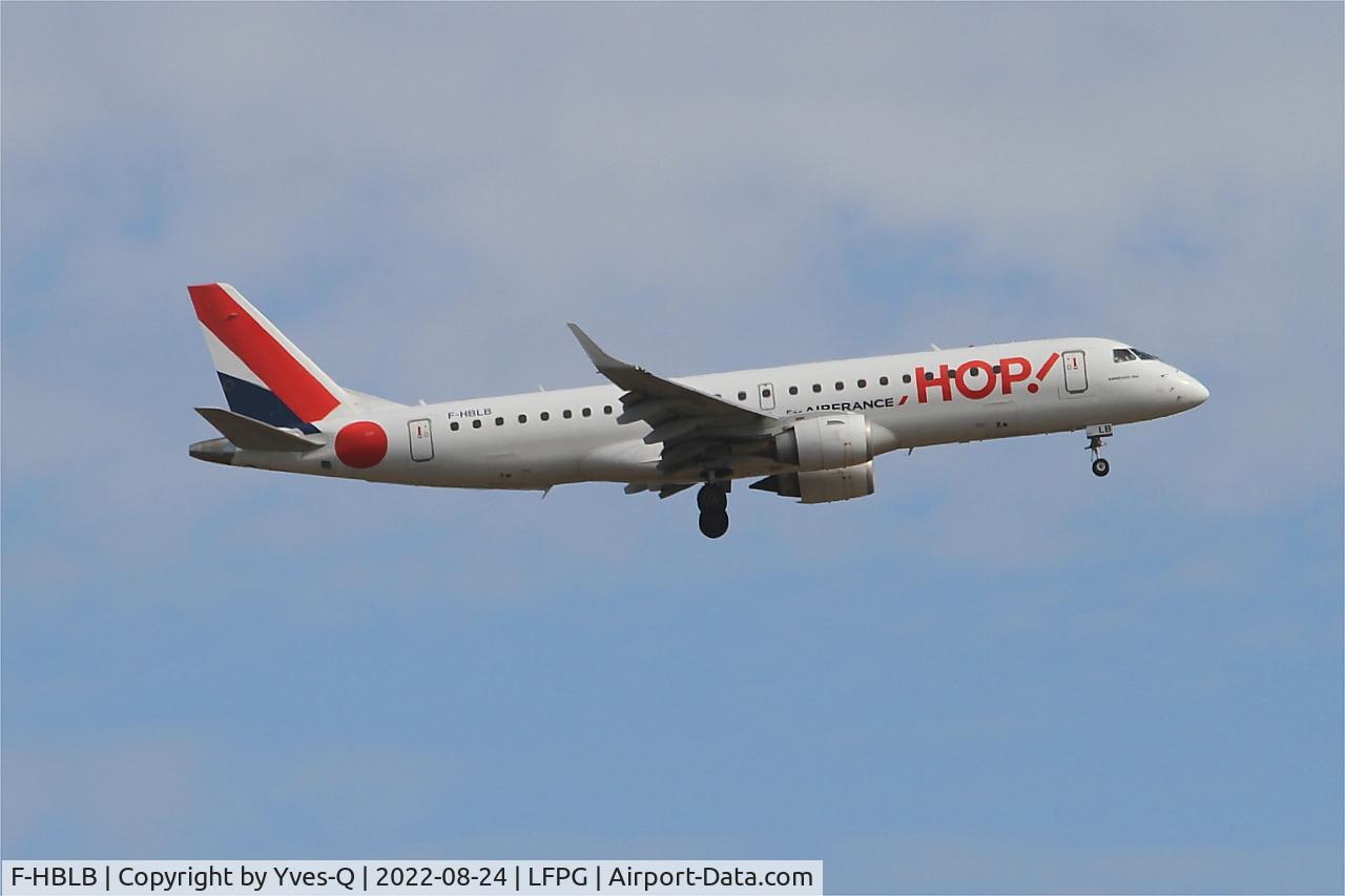 F-HBLB, 2007 Embraer 190LR (ERJ-190-100LR) C/N 19000060, Embraer 190LR, On final rwy 09L, Roissy Charles De Gaulle airport (LFPG-CDG)