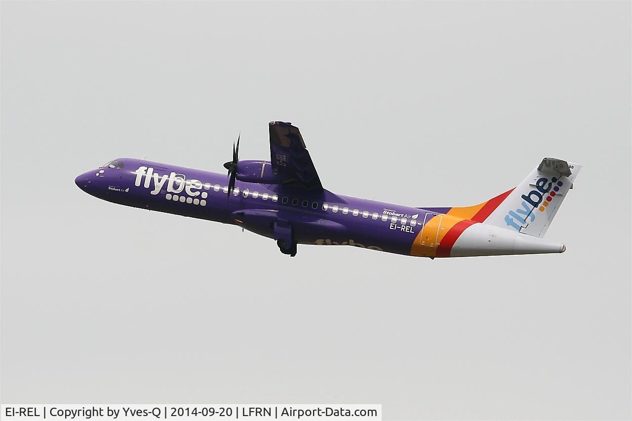 EI-REL, 2007 ATR 72-212A C/N 748, ATR 72-212A, Take off rwy 28, Rennes-St Jacques airport (LFRN-RNS)