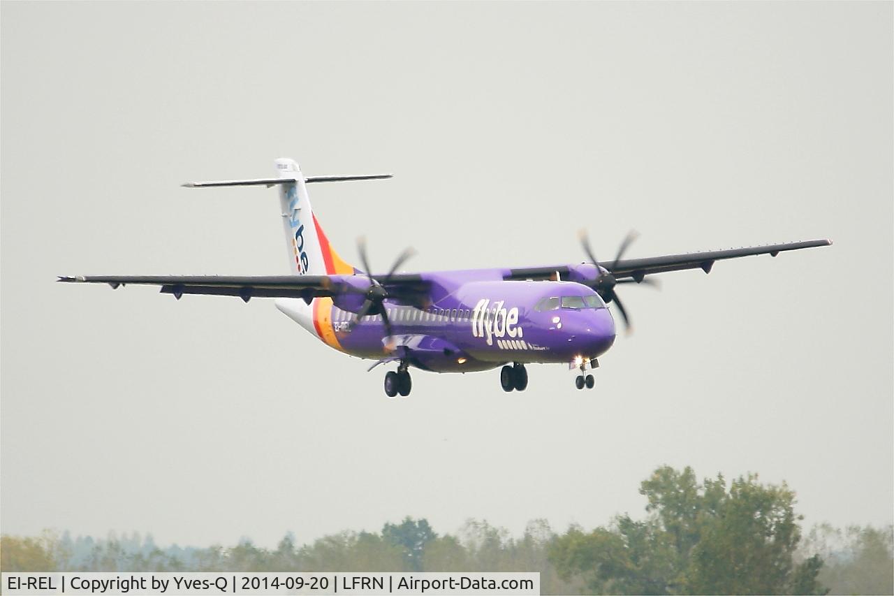 EI-REL, 2007 ATR 72-212A C/N 748, ATR 72-212A, On final rwy 10, Rennes St Jacques airport (LFRN-RNS)