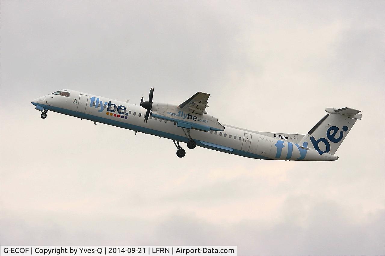 G-ECOF, 2008 De Havilland Canada DHC-8-402Q Dash 8 C/N 4216, De Havilland Canada Dash 8, Take off rwy 28, Rennes-St Jacques airport (LFRN-RNS)