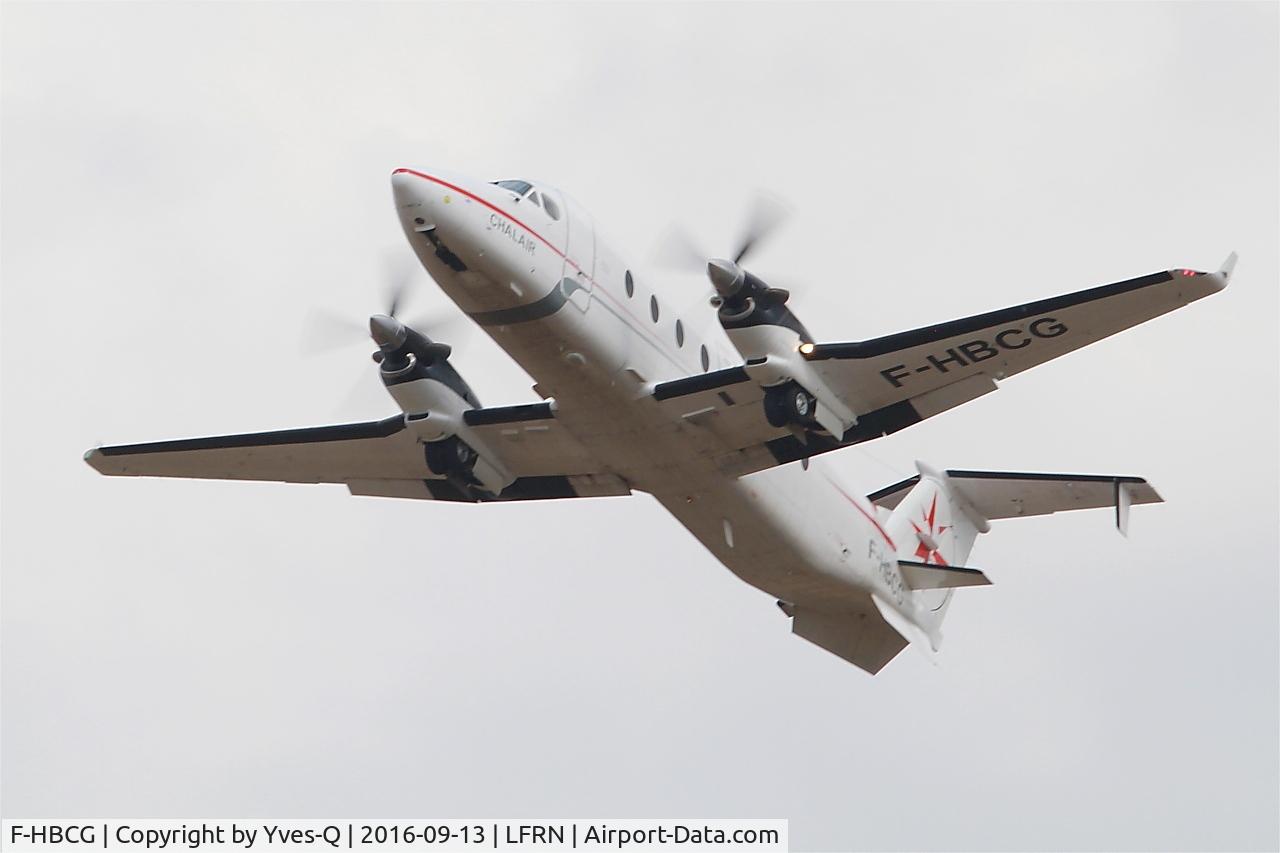 F-HBCG, 1993 Beech 1900D C/N UE-70, Beech 1900D, Take off rwy 28, Rennes-St Jacques airport (LFRN-RNS)