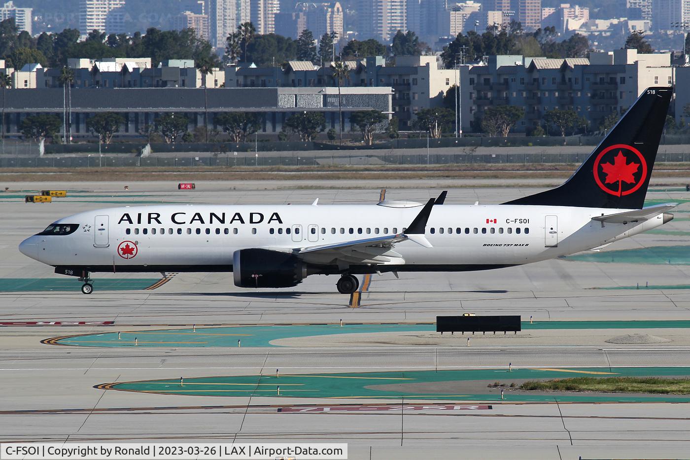 C-FSOI, 2018 Boeing 737 MAX 8 C/N 61223, at lax