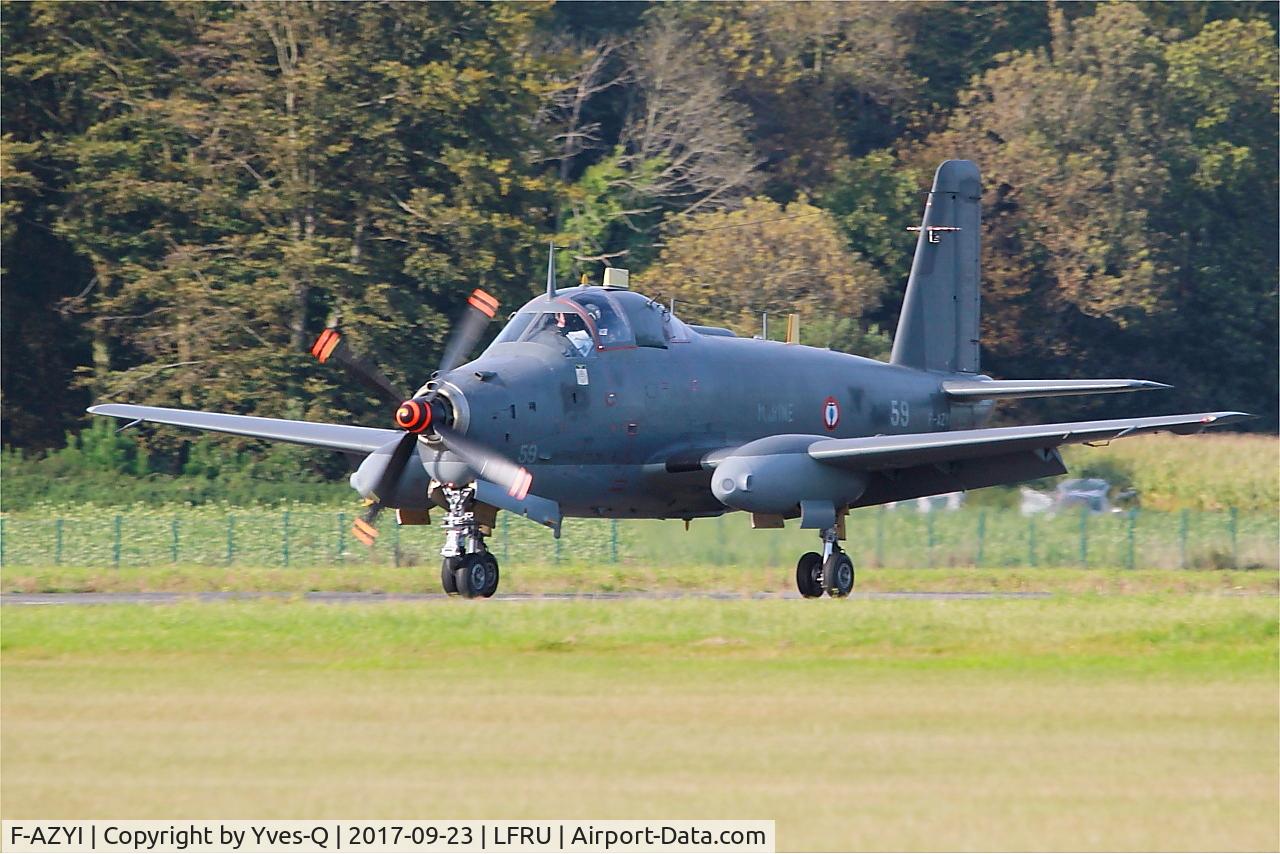 F-AZYI, 1959 Breguet Br.1050 Alize C/N 59, Breguet Br.1050 Alizé, Landing rwy 22, Morlaix-Ploujean airport (LFRU-MXN) Air show 2017