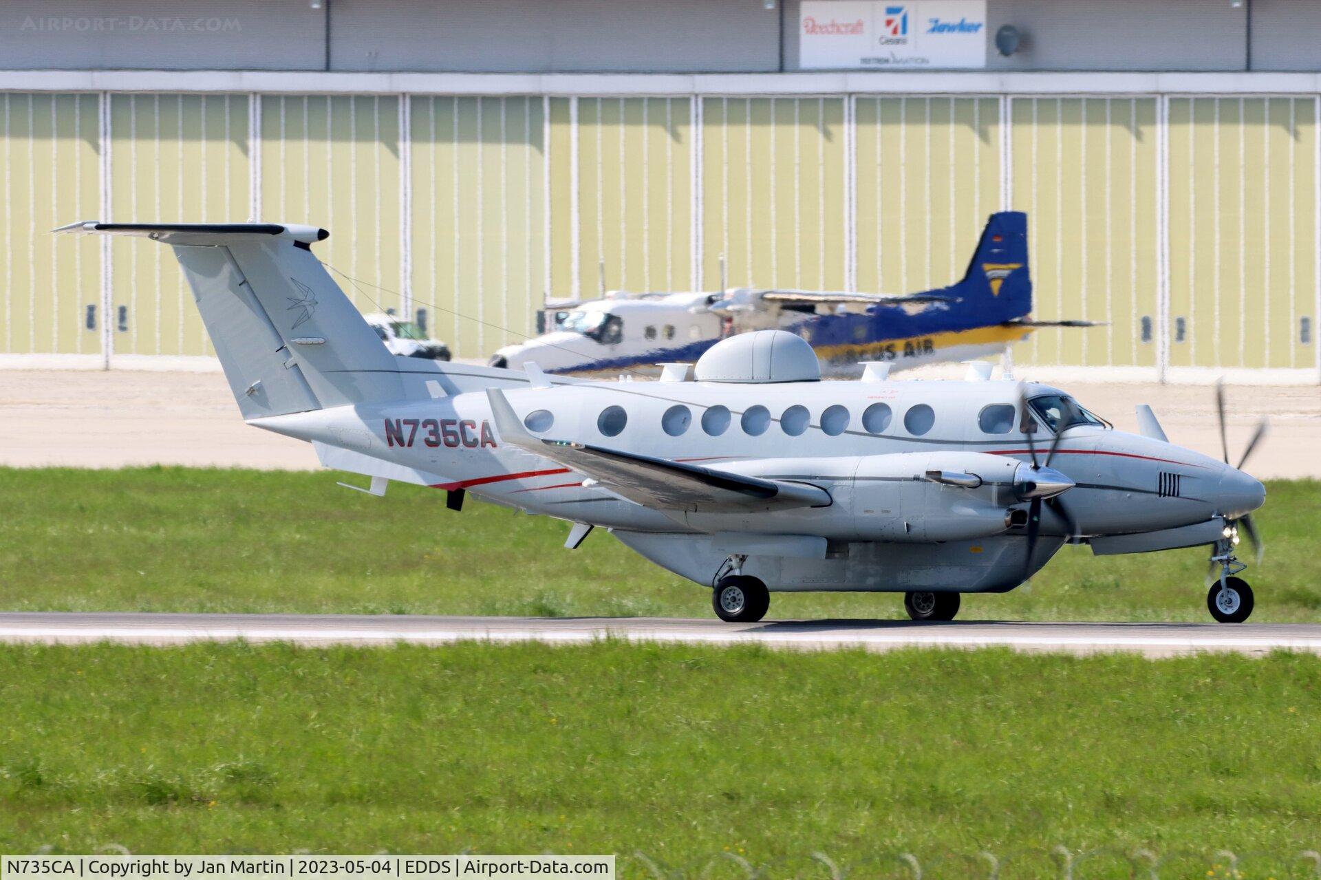 N735CA, 2002 Raytheon Aircraft Company B300 C/N FL-348, N735CA landing for night stop.