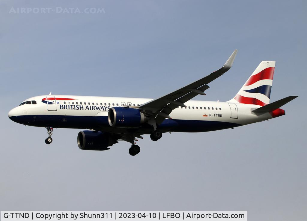 G-TTND, 2018 Airbus A320-251N C/N 8308, Landing rwy 32L