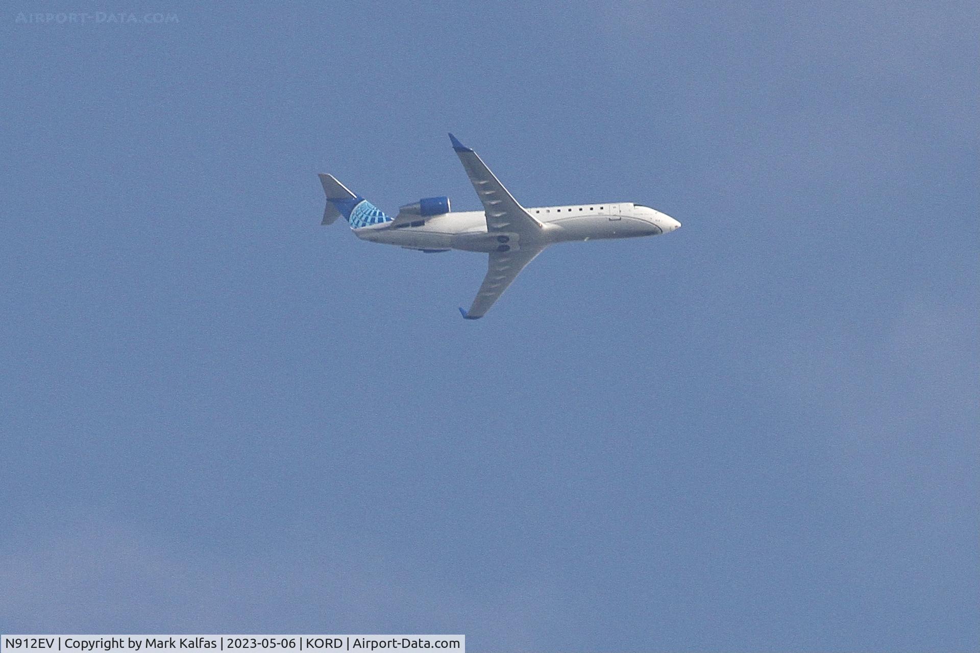 N912EV, 2002 Bombardier CRJ-200LR (CL-600-2B19) C/N 7728, SkyWest/ United Express Bombardier CRJ-200LR, N912EV operating as UA4683 from CHA-ORD. On approach to ORD