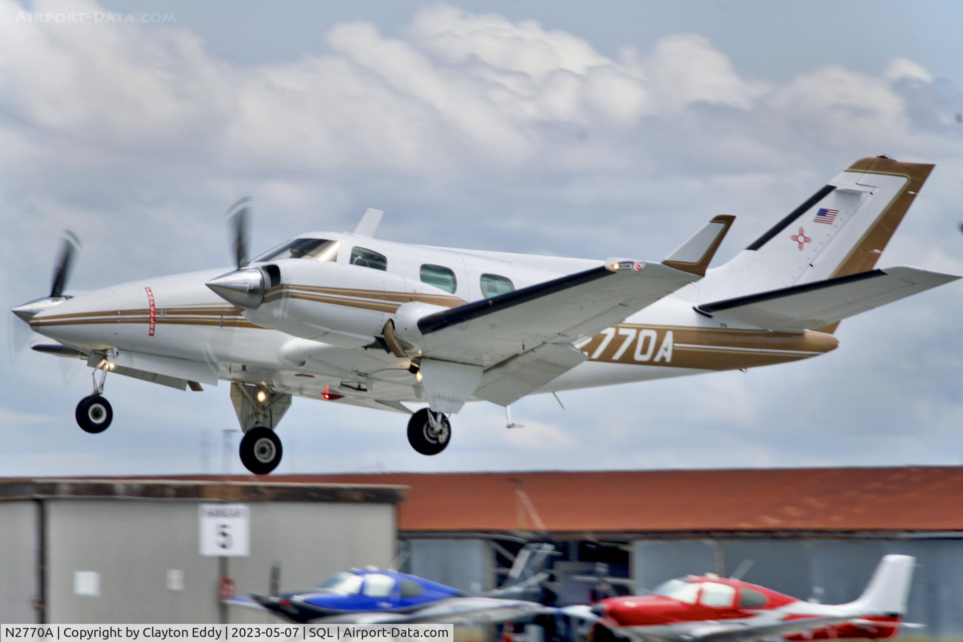 N2770A, 1979 Beech B-60 Duke Duke C/N P-492, San Carlos Airport in California 2023.
