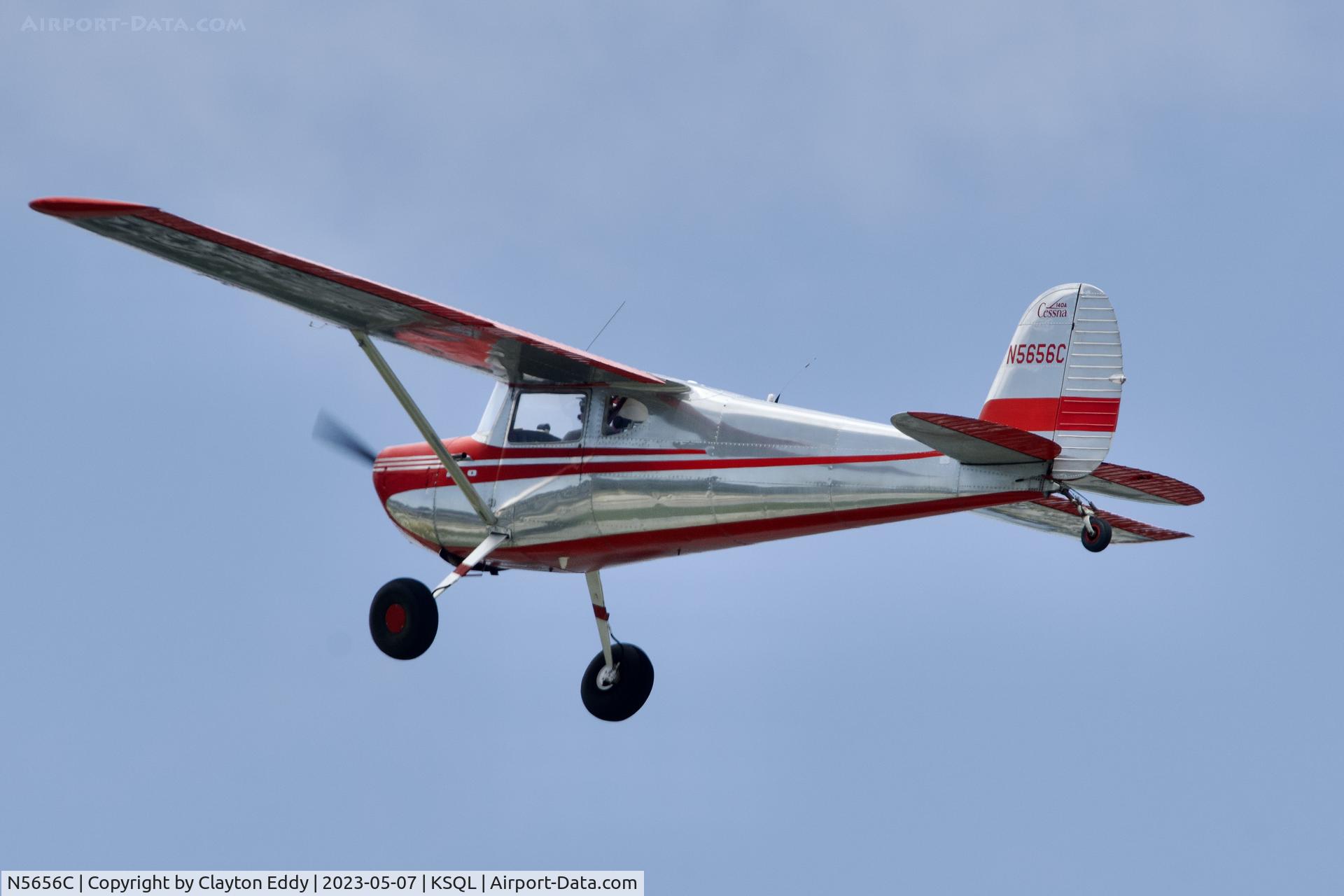 N5656C, 1950 Cessna 140A C/N 15612, San Carlos Airport in California 2023.