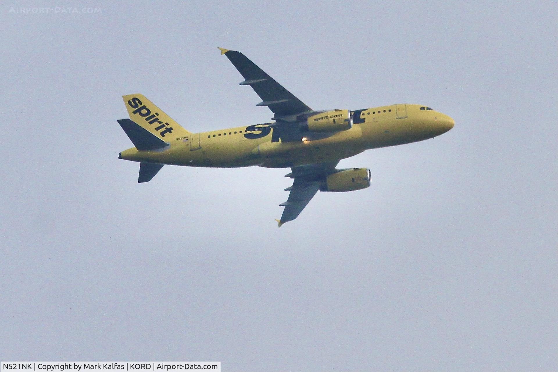 N521NK, 2006 Airbus A319-132 C/N 2797, Spirit Airbus A319-132, N521NK on approach to ORD.