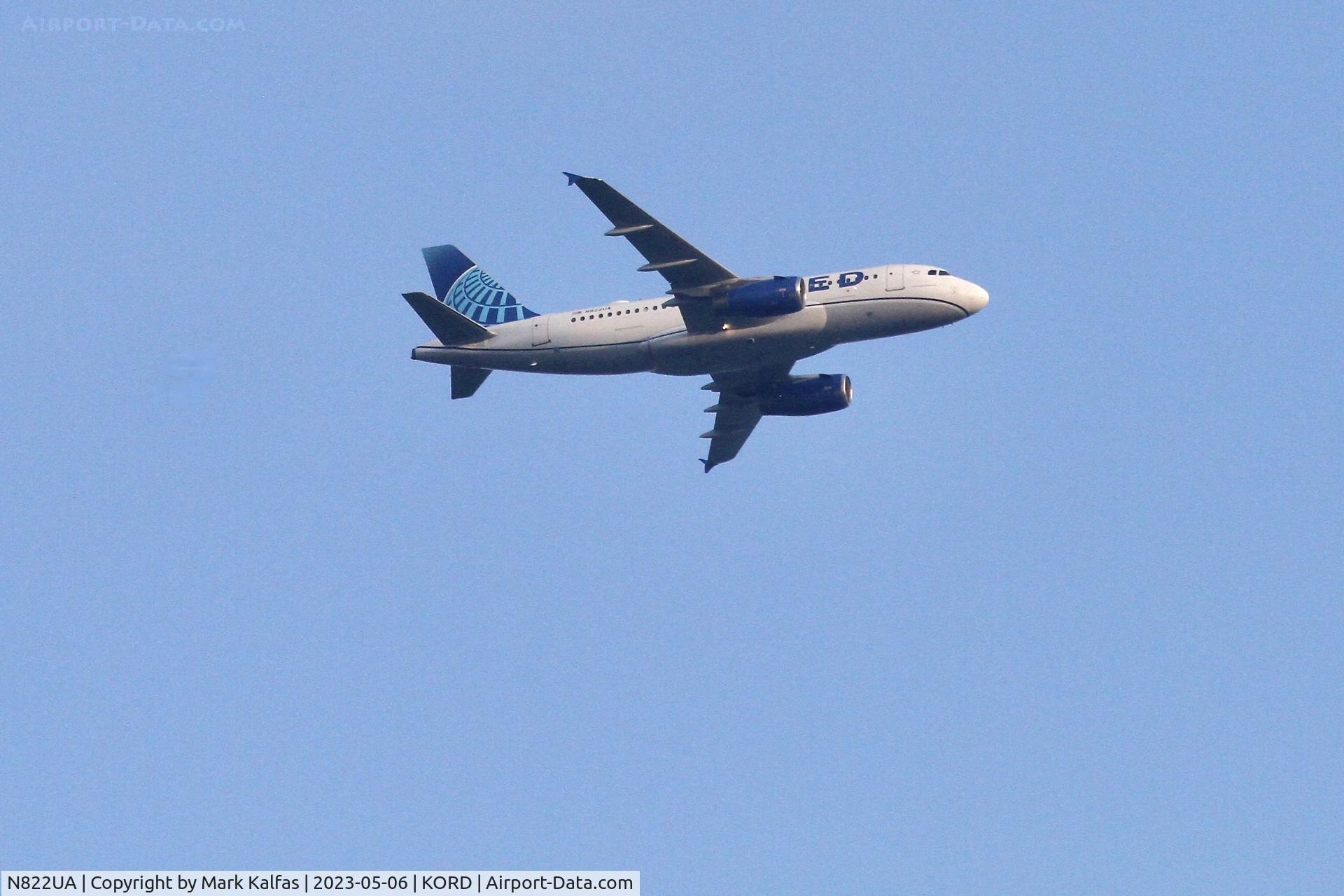 N822UA, 1998 Airbus A319-131 C/N 948, United Airlines Airbus A319-131, N822UA operating as UA2386 from FLL-ORD, on approach to ORD