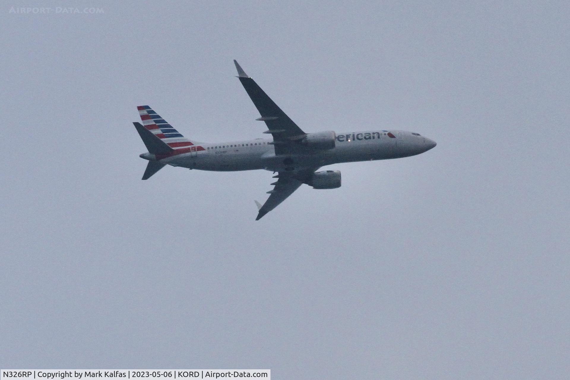 N326RP, 2018 Boeing 737-8 MAX C/N 44456, American Boeing 737-8 MAX, N326RP operating as AA1159 from MIA to ORD, on approach to ORD