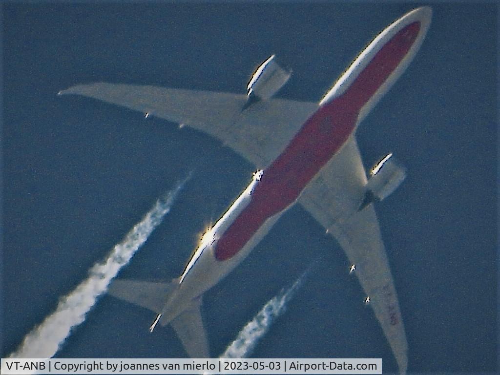 VT-ANB, 2011 Boeing 787-8 Dreamliner C/N 36274, Cruising over Belgium LHR-BOM flt365