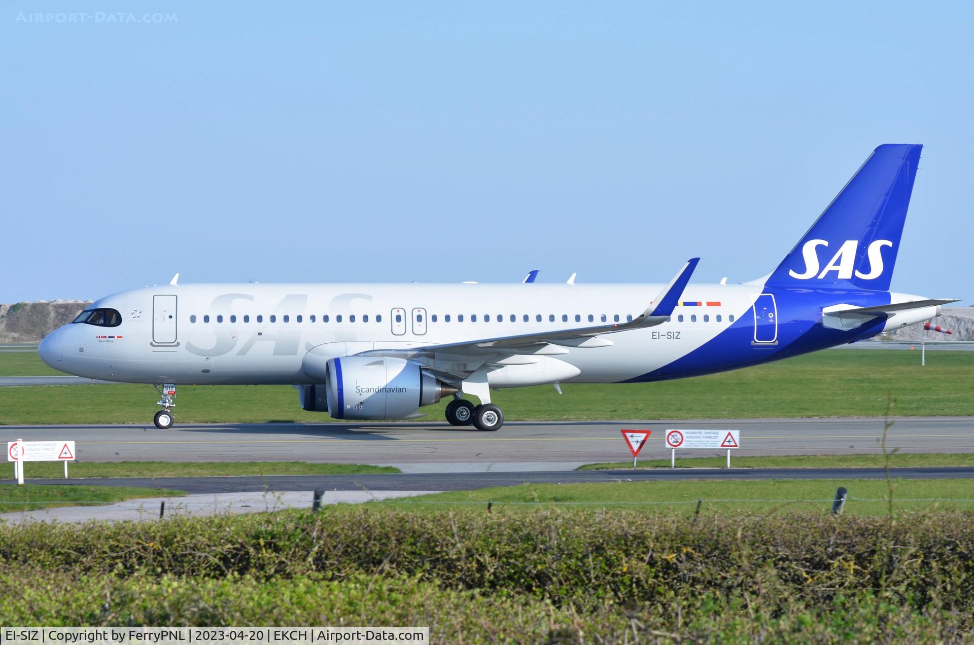 EI-SIZ, 2023 Airbus A321-251N C/N 11374, SAS A320 neo taxying to its gate