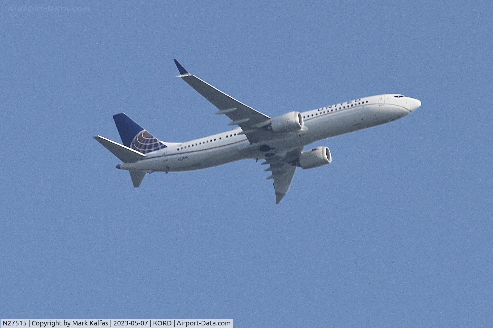 N27515, 2019 Boeing 737-9 MAX C/N 43452, United Airlines N27515 B39M UA625 PIT-ORD