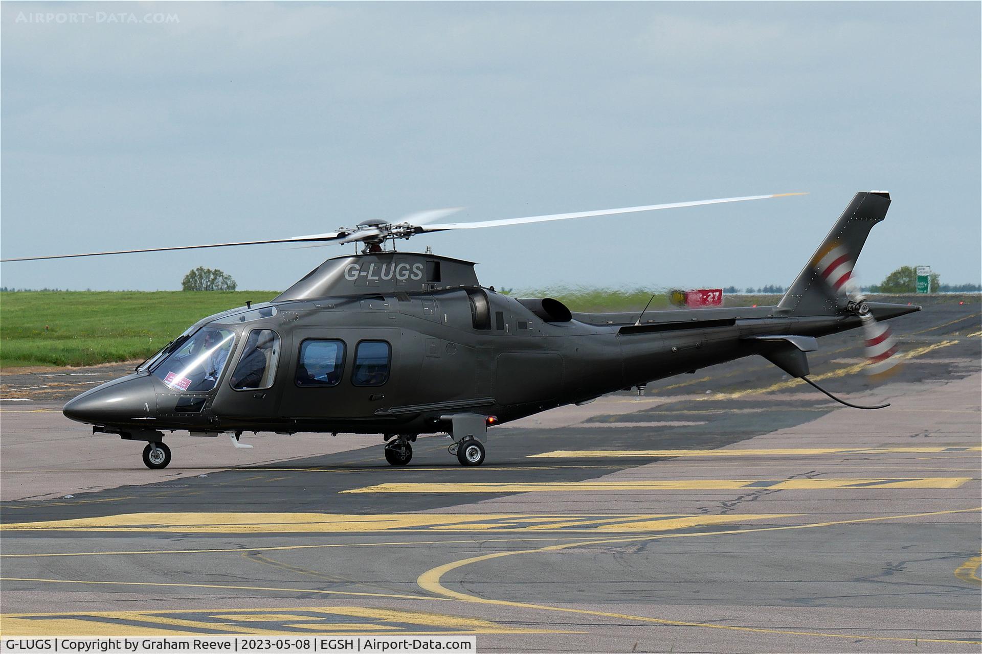 G-LUGS, 2009 Agusta A-109S Grand C/N 22125, just landed at Norwich.