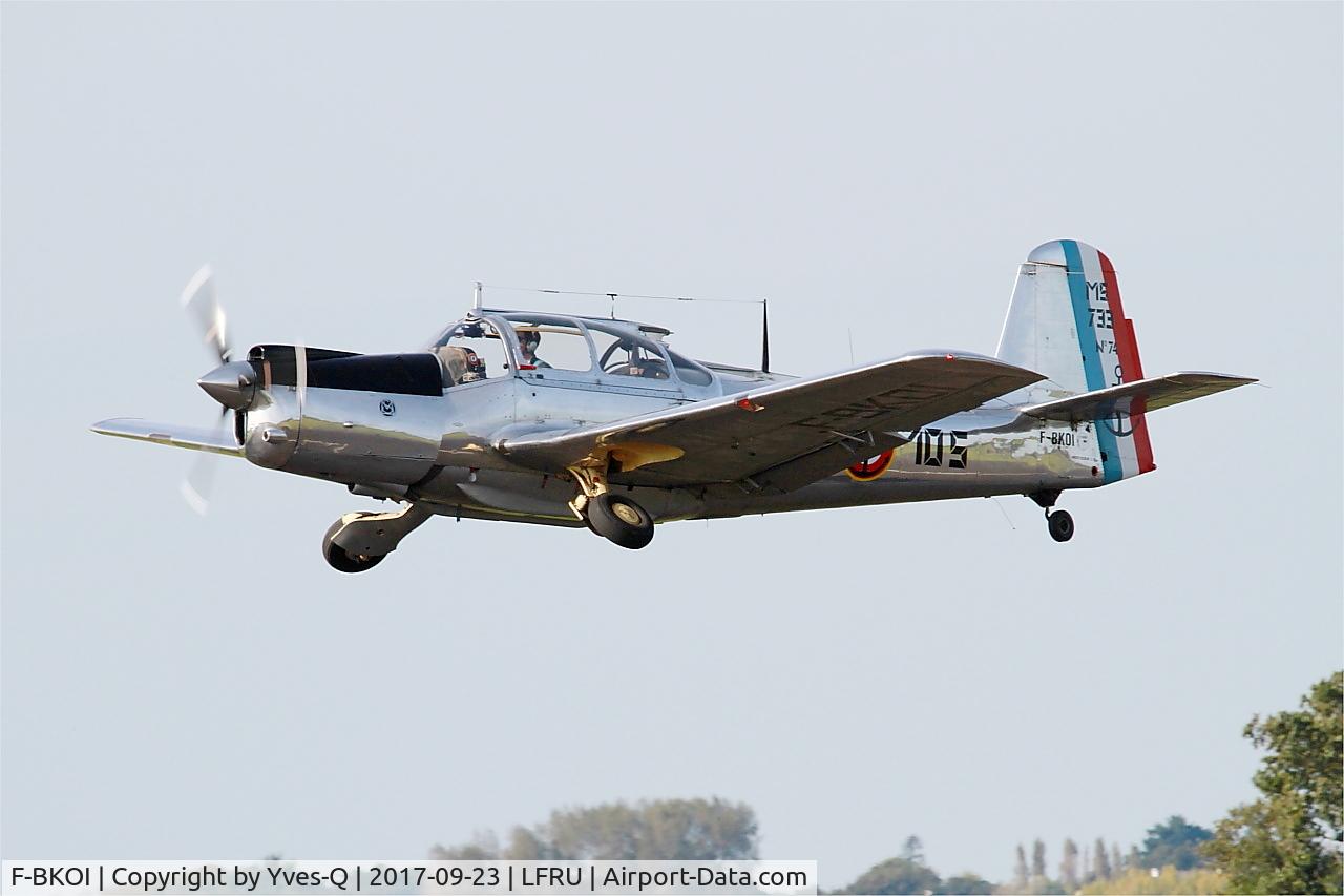 F-BKOI, Morane-Saulnier MS-733 Alcyon C/N 74, Morane-Saulnier MS-733 Alcyon, Take off rwy 23, Morlaix-Ploujean airport (LFRU-MXN) Air show 2017