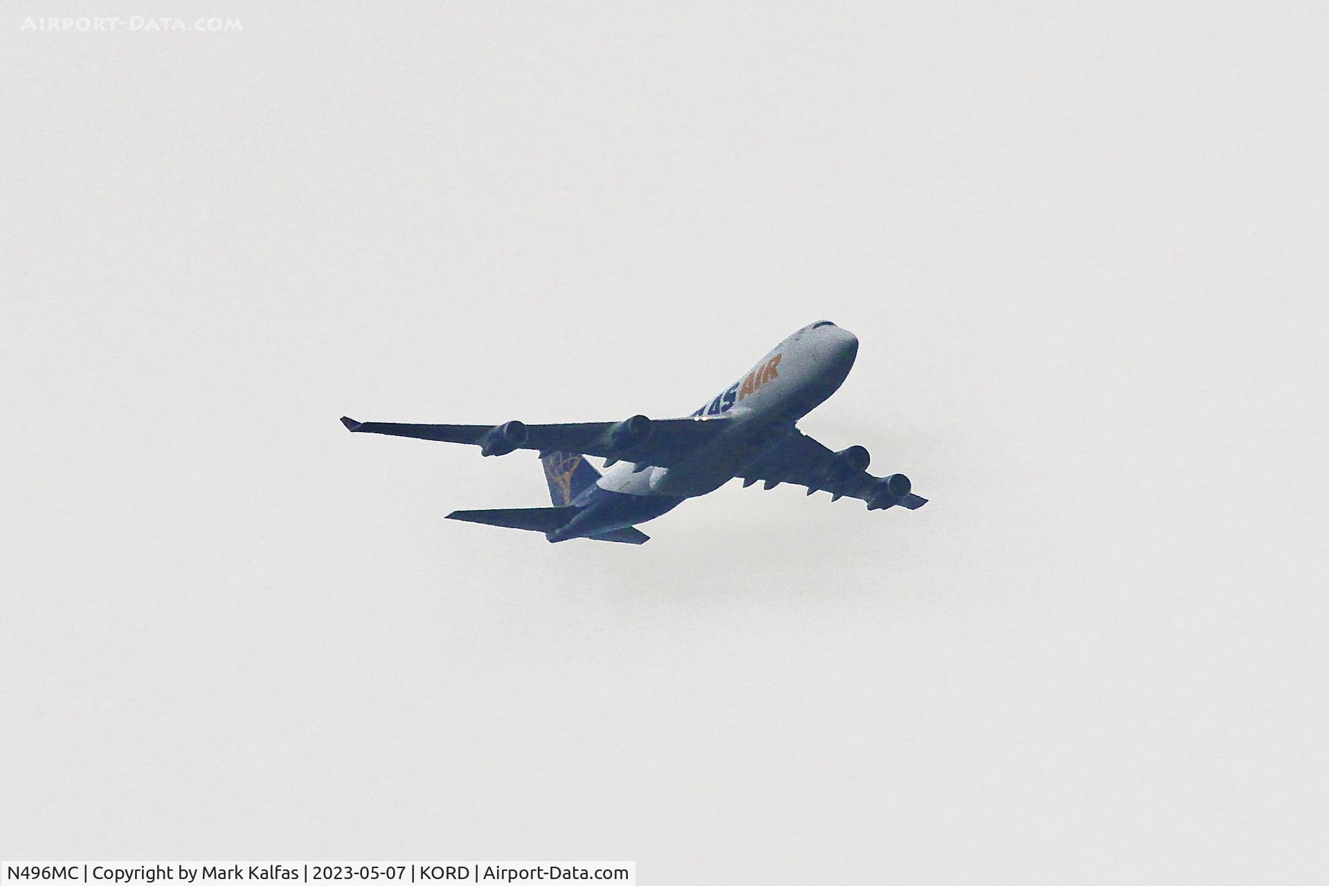 N496MC, 1999 Boeing 747-47UF C/N 29257, Atlas Air B744F N496MC, operating as GTI546 from BNA to ORD, on approach to O'Hare.