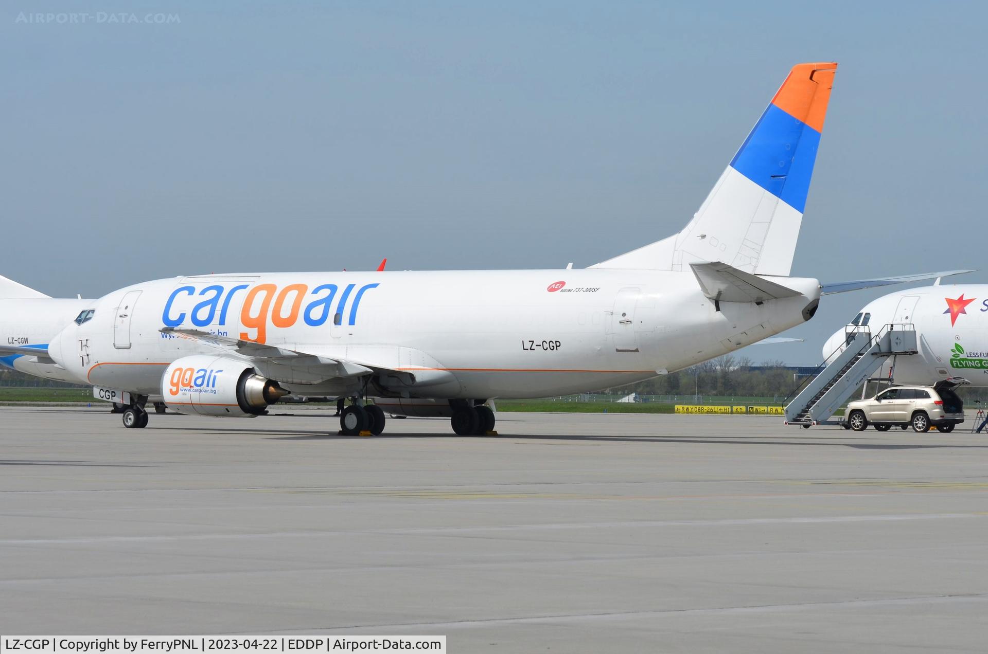 LZ-CGP, 1987 Boeing 737-35B C/N 23970, Cargoair B733 Freighter parked in LEJ