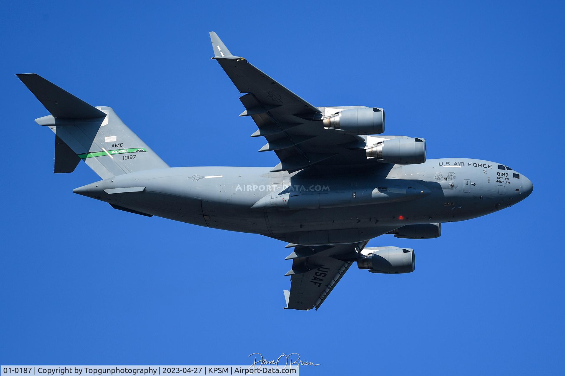 01-0187, 2001 Boeing C-17A Globemaster III C/N P-87, Heading back to McChord