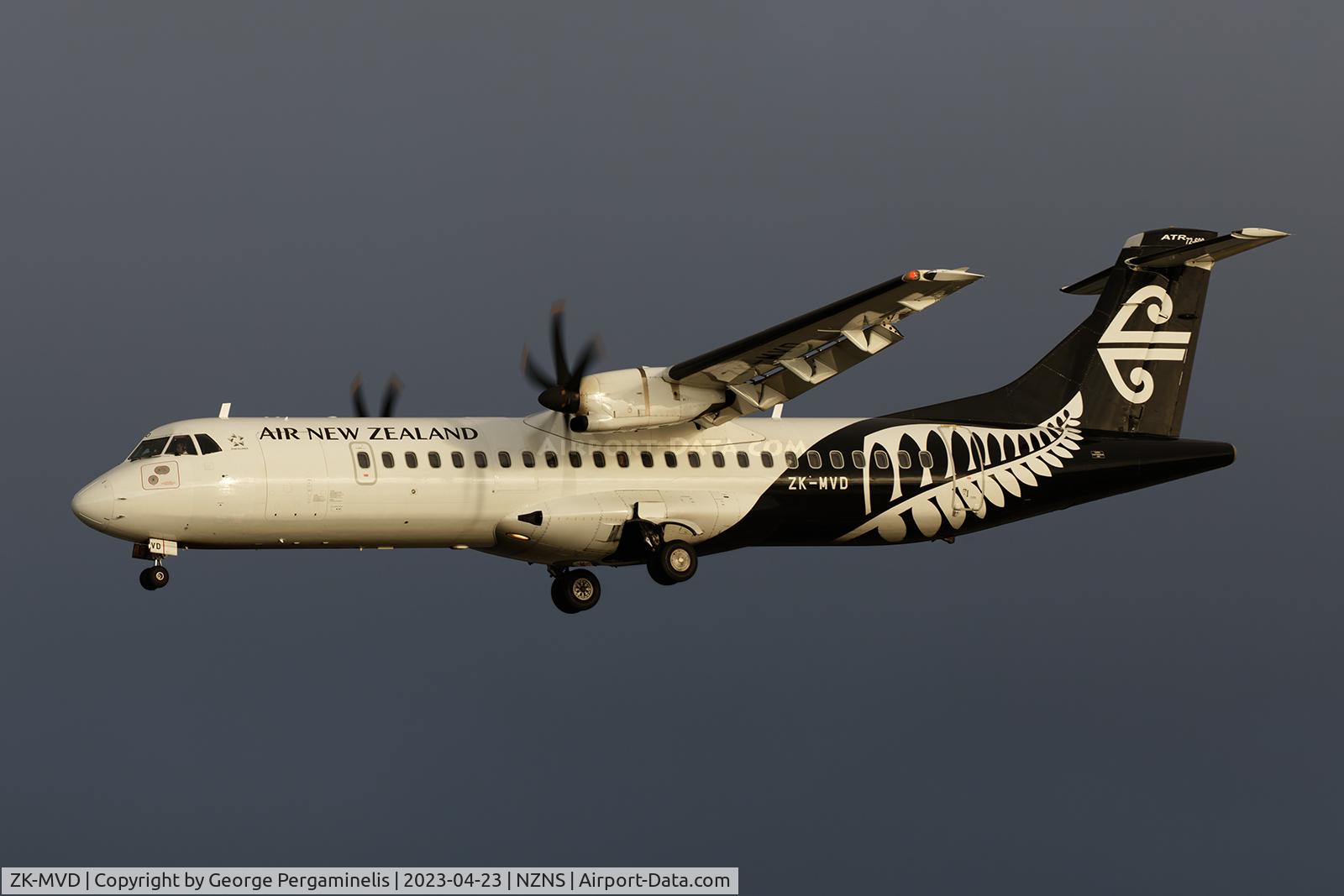 ZK-MVD, 2013 ATR 72-600 C/N 1117, Short final to runway02.