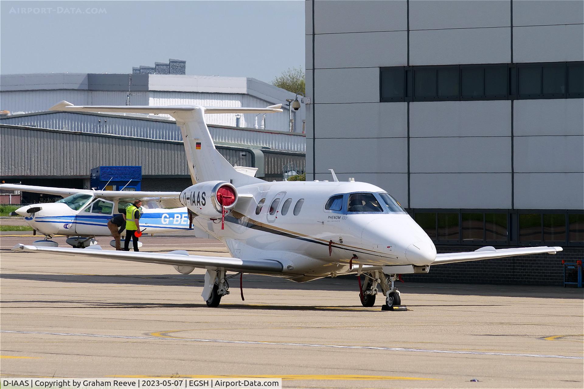 D-IAAS, 2010 Embraer EMB-500 Phenom 100 C/N 50000132, Parked at Norwich.