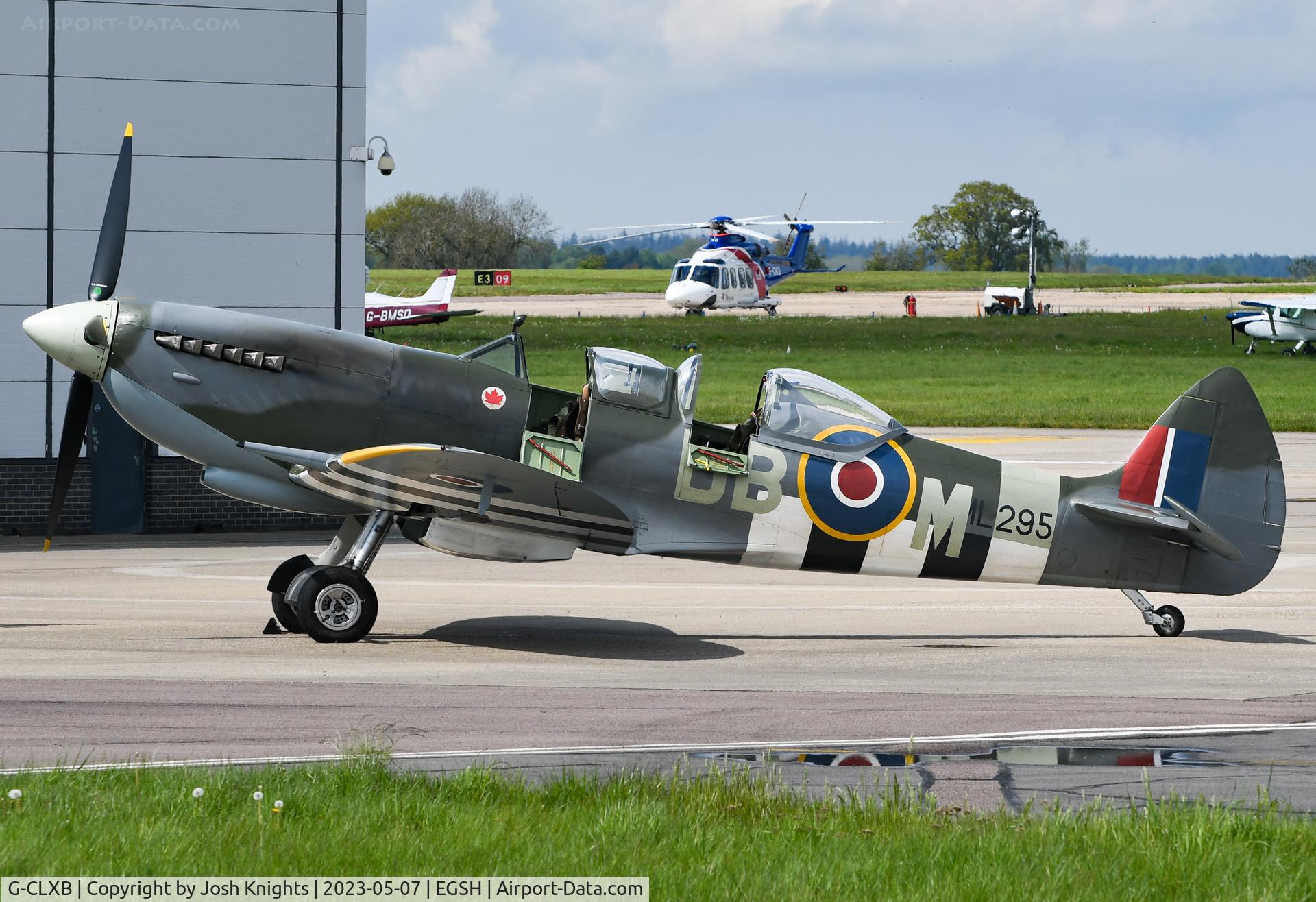 G-CLXB, 1944 Supermarine 361 Spitfire LF.IXb C/N CBAF 8381, On Stand at Norwich.