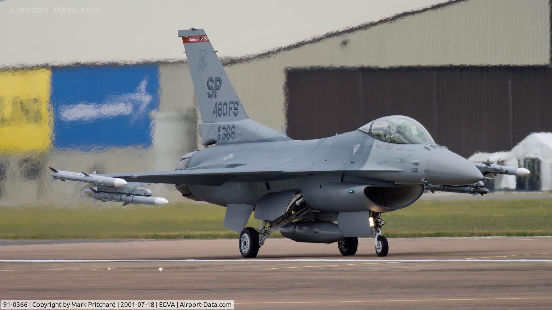 91-0366, 1991 General Dynamics F-16C Fighting Falcon C/N CC-64, Shot at RIAT 2011