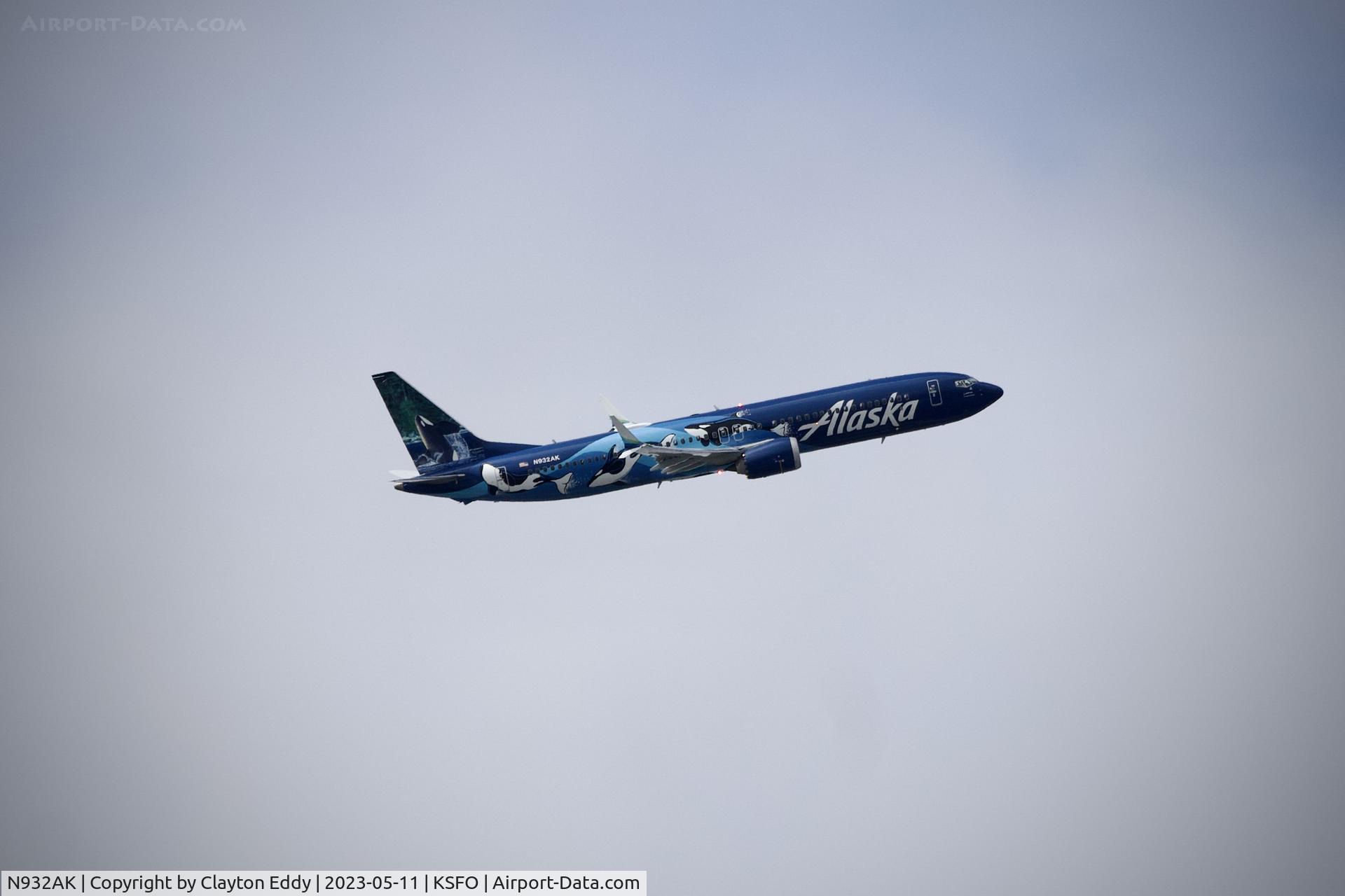 N932AK, 2021 Boeing 737-9 MAX C/N 44089, SFO 2023.