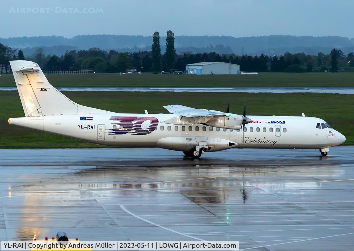 YL-RAI, 1996 ATR 72-202(F) C/N 493, Arriving from Vigo.