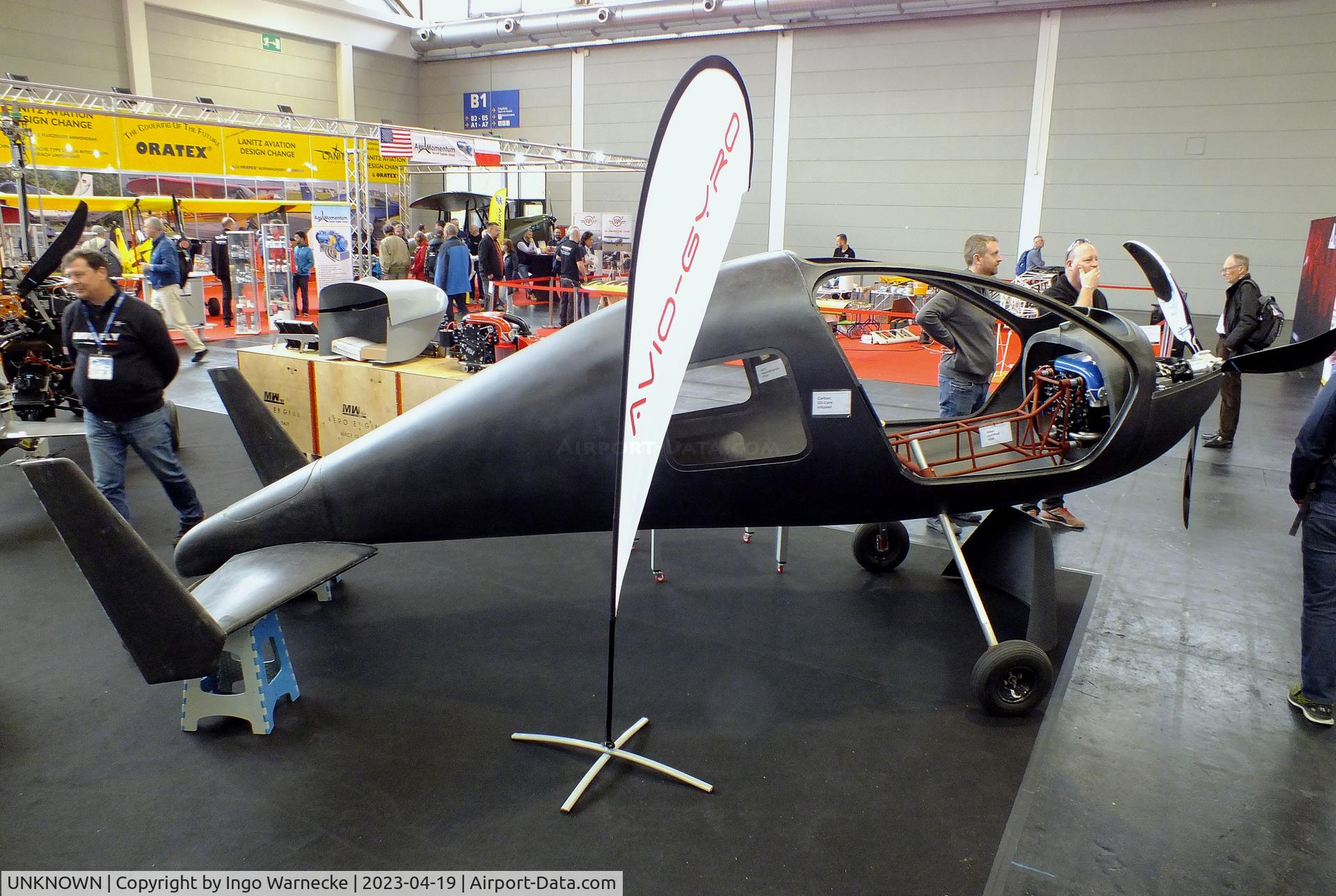 UNKNOWN, Avio-Gyro Sniper C/N 01, Avio-Gyro Sniper X autogyro prototype (incomplete, minus interior, rudder, rotor, doors, etc) at the AERO 2023, Friedrichshafen