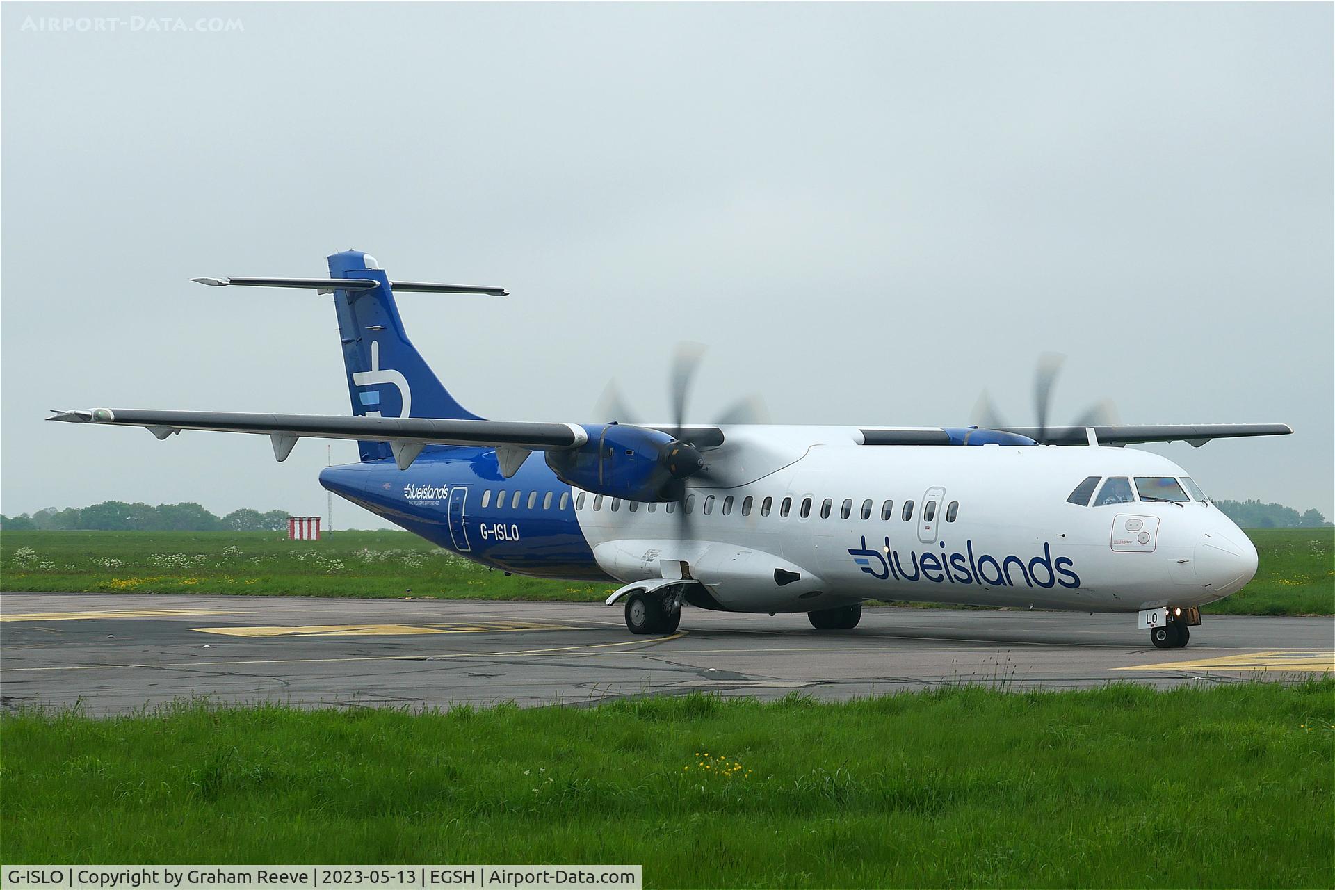G-ISLO, 2008 ATR 72-212A C/N 778, Just landed at Norwich.