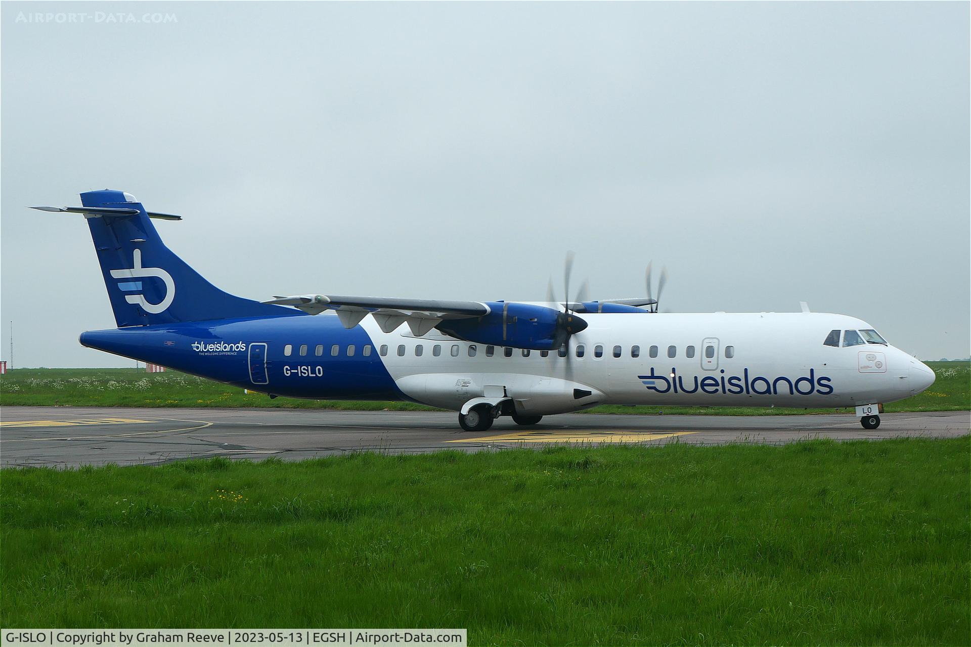 G-ISLO, 2008 ATR 72-212A C/N 778, Just landed at Norwich.